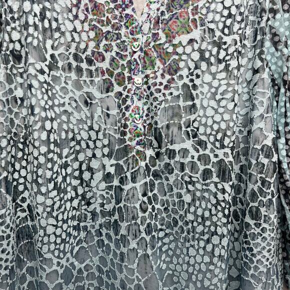 Ali Miles Artsy Lagenlook Tunic Top XL Layered Ruffle Hem Art-to-Wear XL Boho - Picture 3 of 12